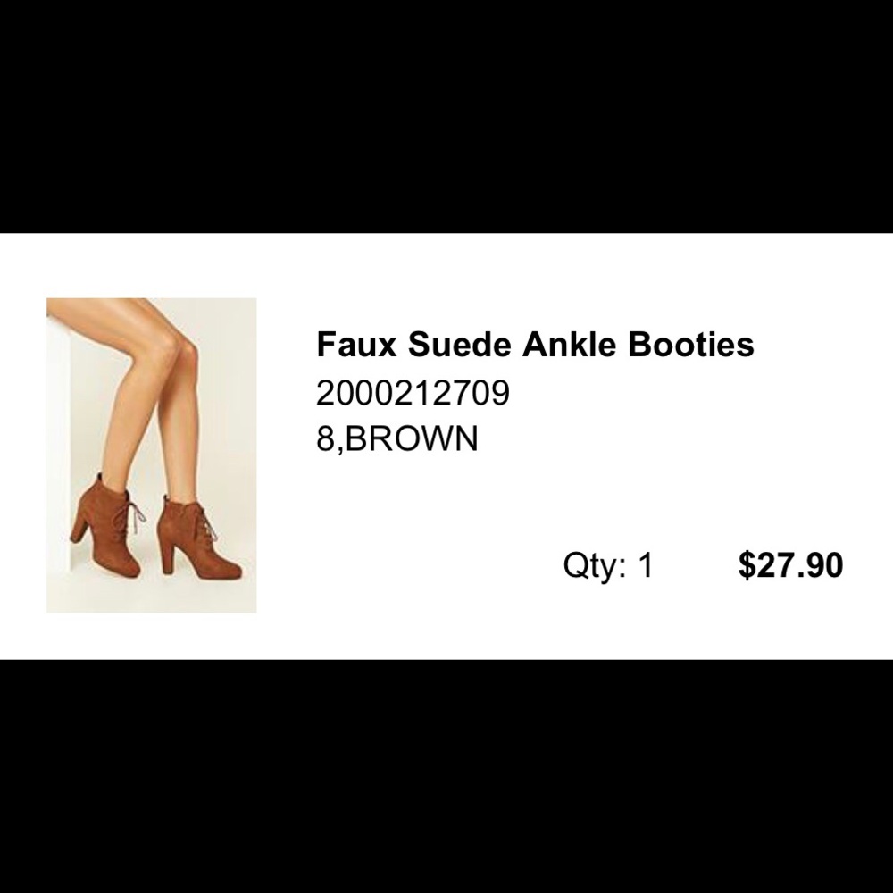 Forever 21 Brown booties, size 8